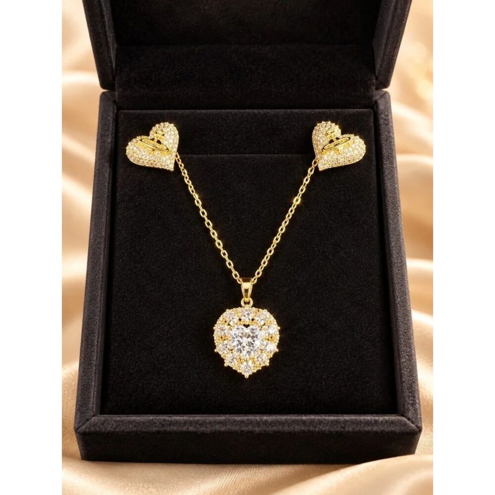 Gold plated necklace & earring set